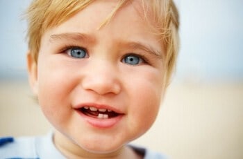 a baby with blue eyes