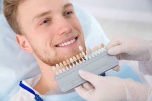 patient having porcelain veneers fitted